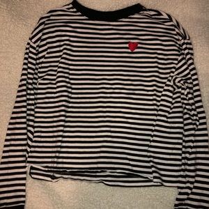 H&M striped crop top